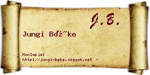 Jungi Béke névjegykártya